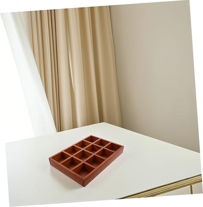Cabilock Vintage Wooden Jewelry Storage Box Compartment Makeup Case Retro Desktop Organizer Earring Holder Decorative Box for Home Decor