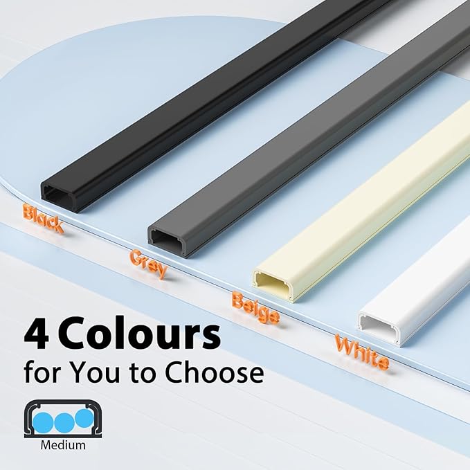 Delamu Cord Covers for 3-4 Wires on Wall, 56.7in Cord Hider Wire Covers for Cords on Wall, Self-Adhesive Cable Hider Cable Cover, Easy Set-up TV Cords Hiders Walls, 4X L14.2 W1.18 H0.63in, White