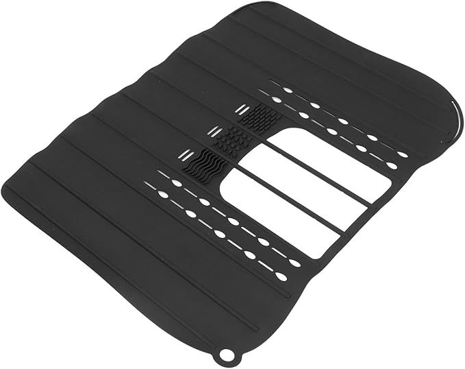 21x16in Silicone Makeup Organizer Mat with Hanging Loop, Bathroom Sink Cover for Counter Space, Heat Foldable Sink Cover for RV Travel Must Haves Accessories