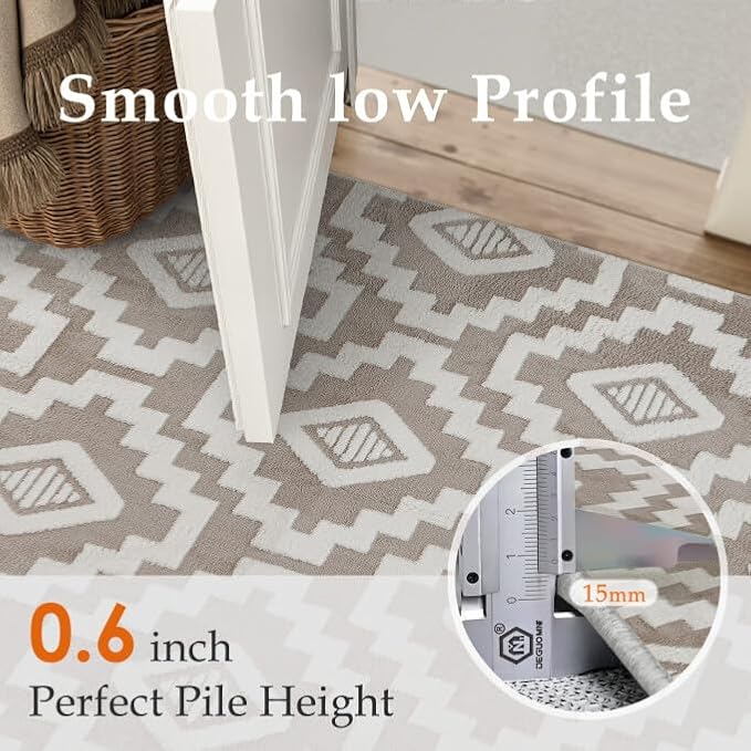 PureCozy Super Soft Shag Rug 6x9 for Living Room Modern Brown Washable Large Area Rugs High Pile Non-Shedding Throw Rugs Non Slip Indoor Office Carpet for Playroom Bedroom Home Aesthetic Decor