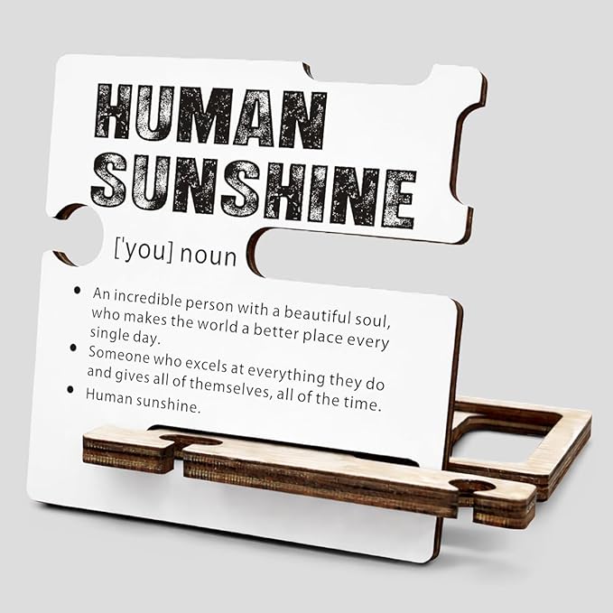 Inspirational Gifts for Coworker - Multi-functional Desk Organizer - Motivational Office Quote Wooden Sign for Office Desk Shelf Decor