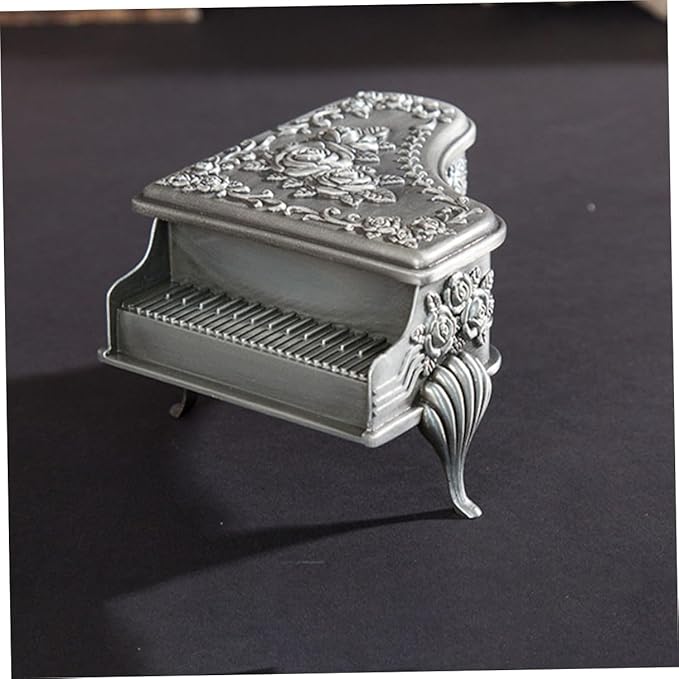 Uonlytech Vintage Zinc Alloy Jewelry Box Large Decorative Storage Case with Engraved Rose Design Retro Style Trinket Organizer for Rings Earrings Necklaces Metal Makeup Box Gift for Women