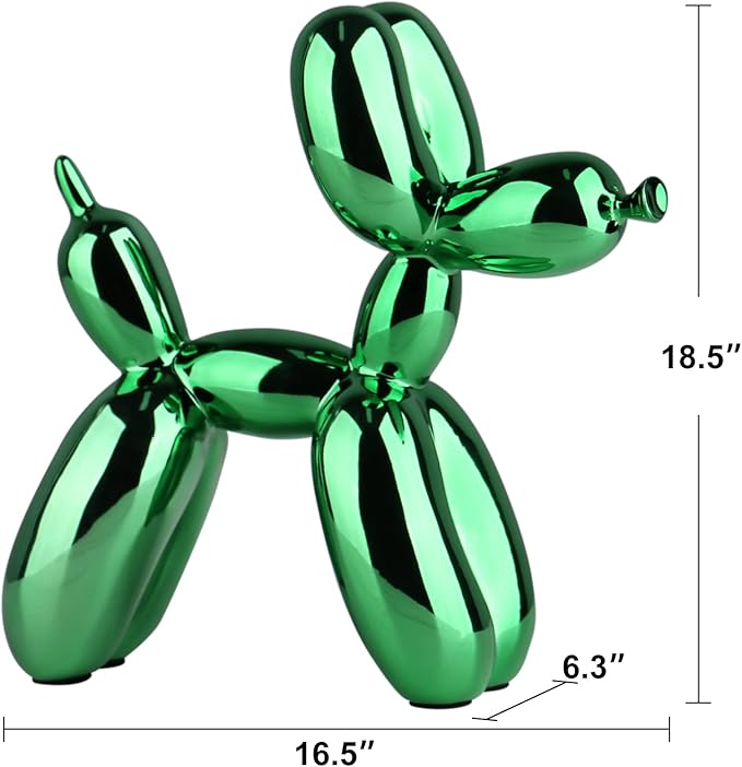 Green Balloon Dog Decor,Balloon Animal Preppy Room Shelf Decor,Cute Statue Home Decors,Office,Bedroom Modern Sculpture Desk Decoration,Green Decorations Gifts