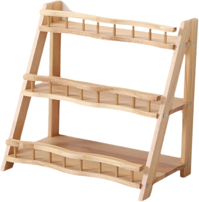Yajuyi 3 Tier Wooden Display Riser Stand Rack Organizer Perfume Display Stand for Countertop Bathroom Makeup Spice Jars