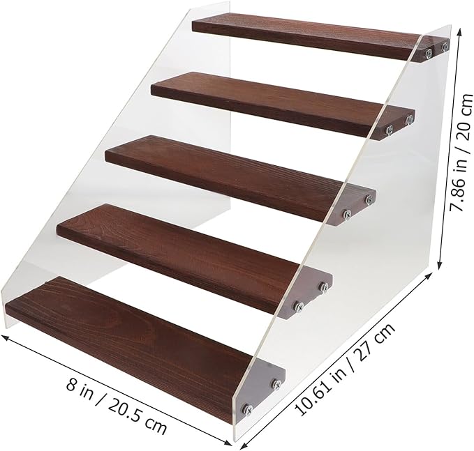 OSALADI Acrylic Riser Display Stand Sturdy Figurine Organizer with Smooth Surface Makeup and Perfume Holder for Desktop Collectibles