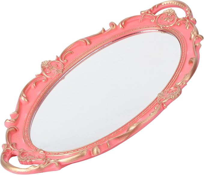 Alipis 1pc Retro Style Decorative Makeup Tray for Perfume and Cosmetics Storage Elegant Mirror Finish for Vanity Bathroom Countertop Household Organizer