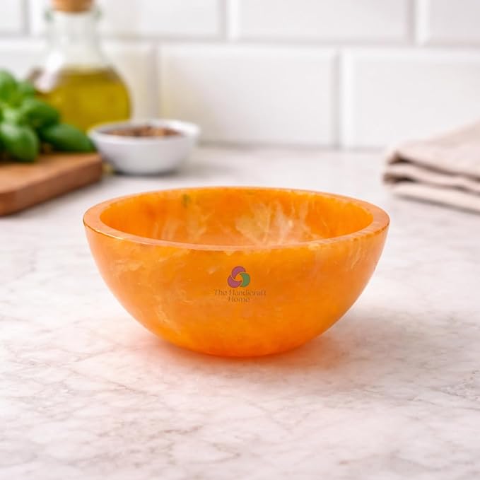 Elegant Handcrafted Resin Bowl – Glossy Amber Finish Decorative & Functional Use | Resin Decorative Bowl Centerpiece Table Decorations, Fruit Basket for Coffee Table Décor, Kitchen Décor (Orange)
