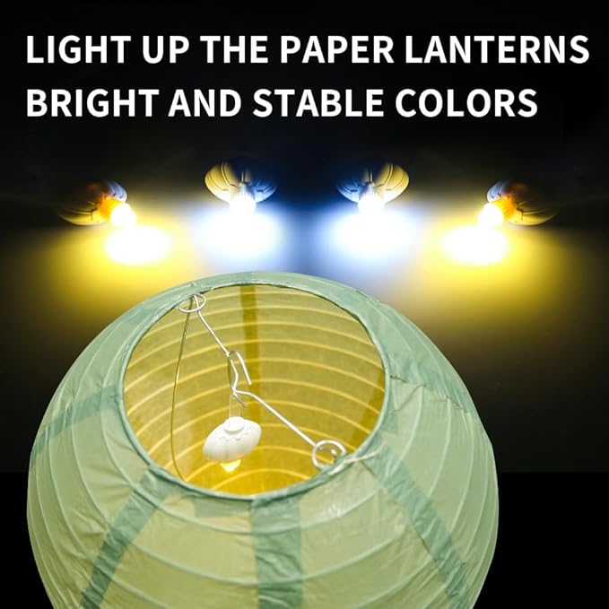 24PCS Mini LED Lights for Paper Lanterns, Balloons, Easter Eggs, Birthday Party, Wedding, Halloween, Christmas Decoration, Warm White, Last 36 Hours, Waterproof, Indoor Outdoor Use