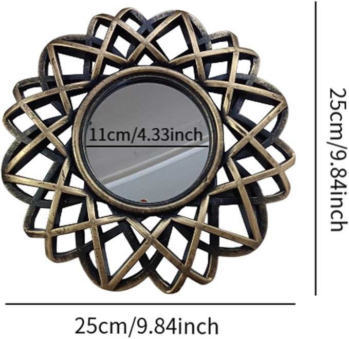 Nordic Wall Hanging Mirror Round Mirror for Living Room Bedroom Decoration, Aureate