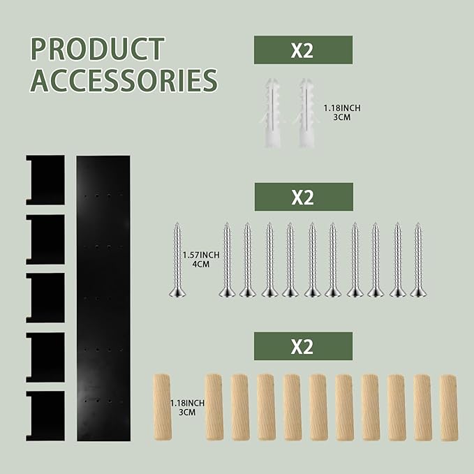5 Tier Wall Shelf Unit, Black Versatile Lack Wall Shelf, Display Floating Shelves for Bedroom Bathroom Home Decor Organizer