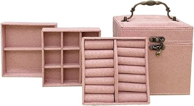 Makeup Organizer Jewelry Storage Box Jewelry Box Simple Storage Box Multi Functional Jewelry Box Three Layer Jewelry Box Storage Box (Color : J, Size : 4.7 * 4.7 * 4.7in)