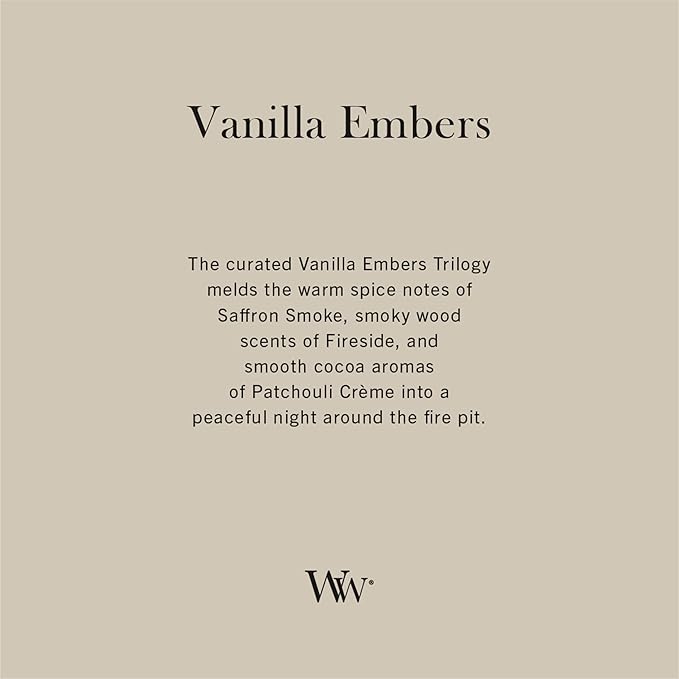 WoodWick | Ellipse Candle | Vanilla Embers | Great Gift for Women