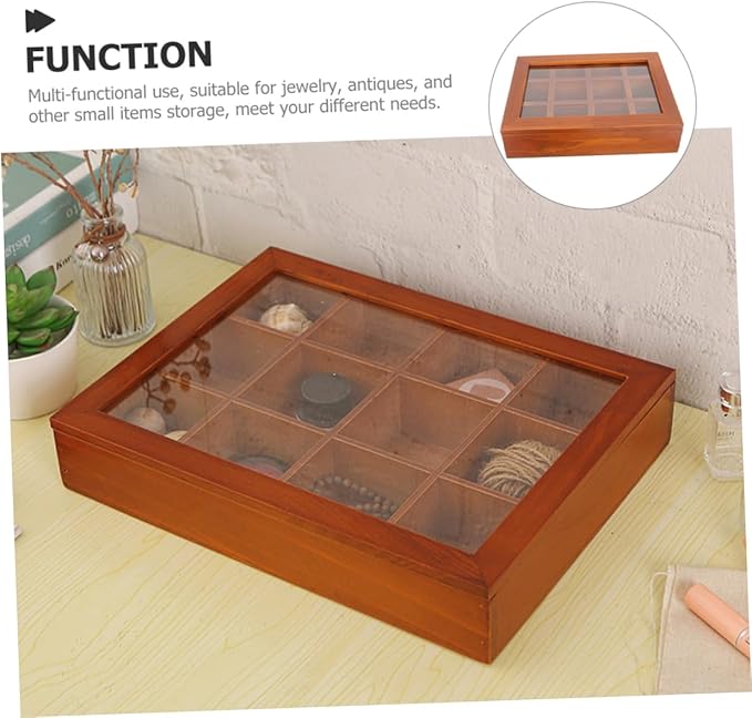Rustic Charm Wooden Storage Box Compartment Jewelry Holder Decorative Makeup Organizers and Storage