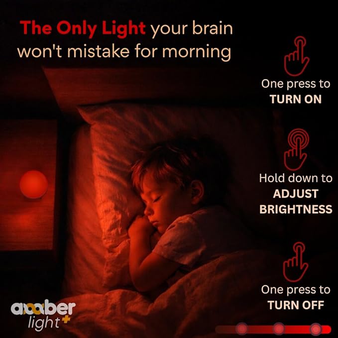 Amber Light + Red Light Pebble, 670nm Wavelength, Rechargeable Sleep Aid Lamp, 2.4x3.5 Inch, Deep Sunset Ambience, 1000mAh Battery, Melatonin-Friendly Night Light
