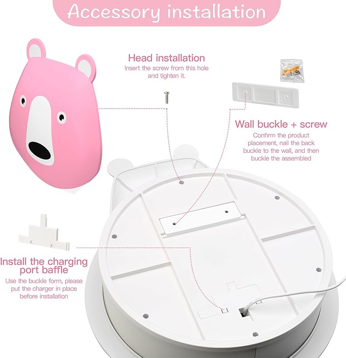 TonieBox Storage,Tonies Storage Shelf,Creative Bear Design Children's Magnetic Tonies Shelf,30-40pcs Tonies Figures Floating Shelf for Tonies Figures Display (Pink).