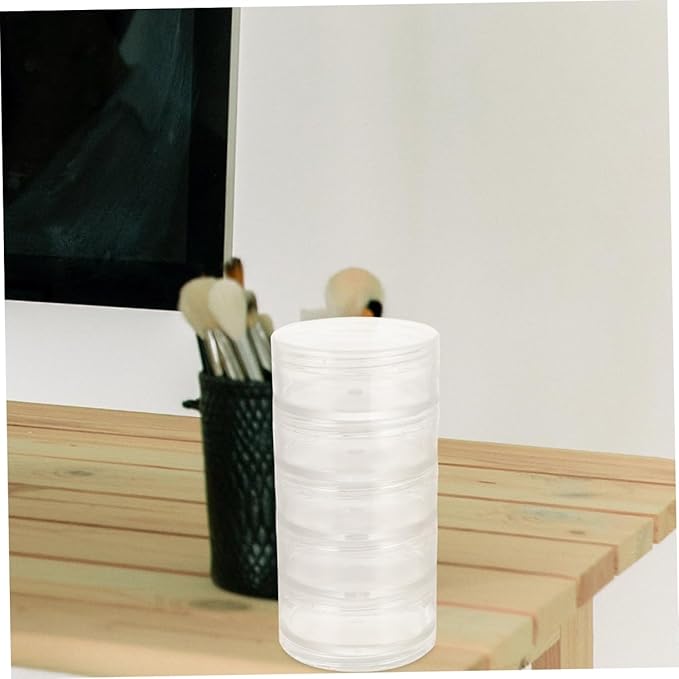 Alipis 2pcs Bead Storage Jars Transparent Organizer Box for Jewelry and Crafts Lightweight and Portable Containers Lids for Earring and Necklace Storage