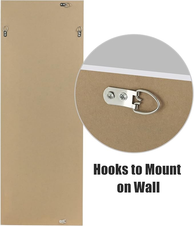 NeuType Full Length Mirror, 47x18 inches, Over The Door, Wall Mounted or Leaning, Shatterproof, White, Home Decor
