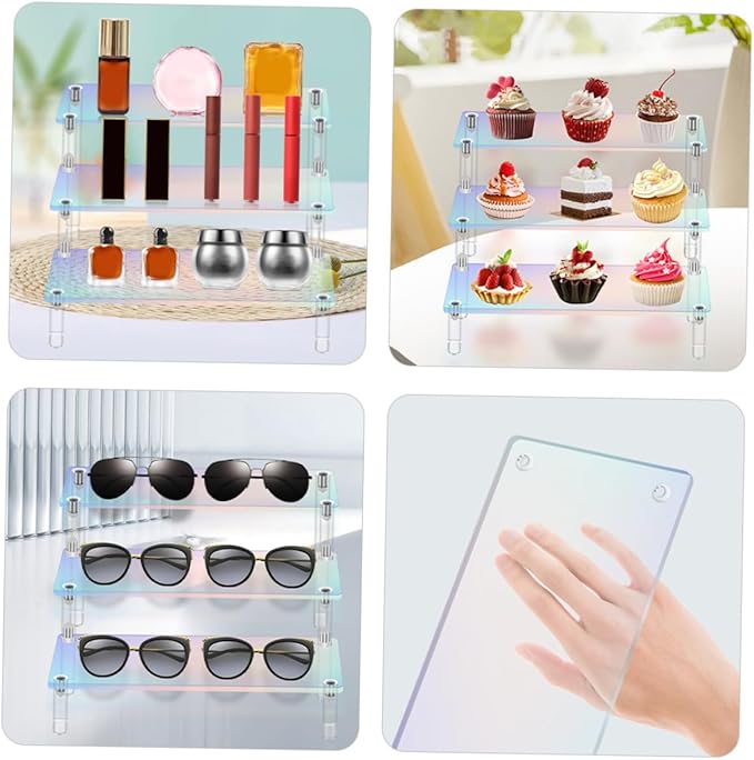 Zerodeko Acrylic Display Case Riser Stand for Handicrafts Makeup Jewelry Toy Collection Organizer