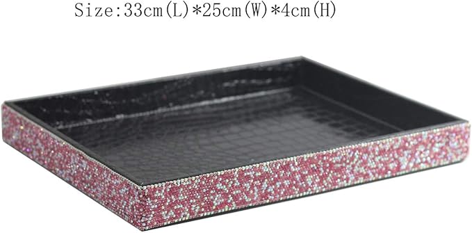 BestblingBling Classic Bling Rhinestone Jewelry or Makeup Storage Box Organizer Display Storage case for Desk or Table (Pink)