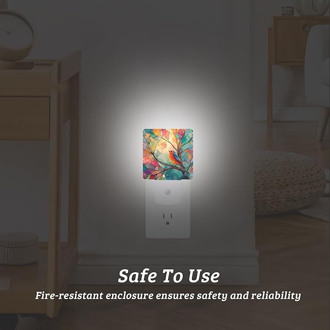 Tree of Life Bird Night Light, Plug-into Wall Nightlight Lamp with Dusk to Dawn Sensor, Led Lamp 0.5W Energy Efficient for Boys Girls Women Men Gifts, Home Decorative