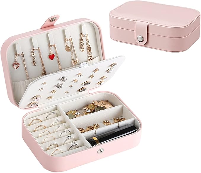 Makeup Organizers Portable Travel Rings Case Storage Case Soft PU Leather Jewelry Organizer Box for Bracelets, Necklaces, Rings, Earrings Jewelry Case