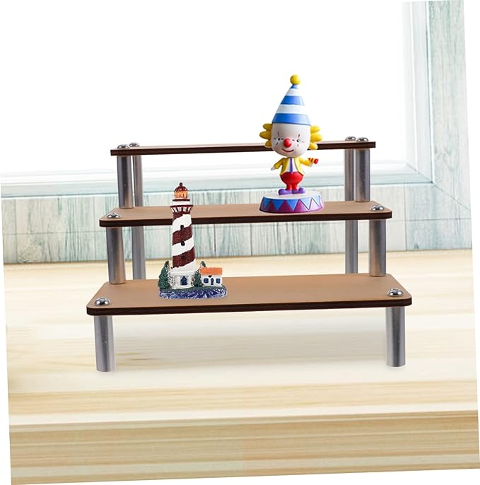 Ciieeo Make up Organizers Wooden Riser Display Stand Craft Display Rack Elegant Counter for Collections