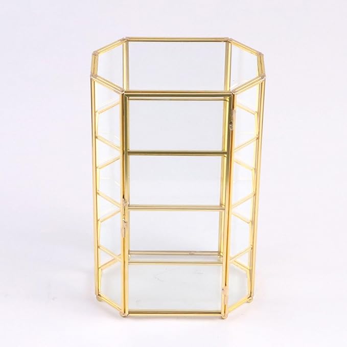 Glass Jewelry Box Makeup Storage Case Modern Transparent Gift Trinket Box Organizer Jewelry Display Case for Earring Necklace