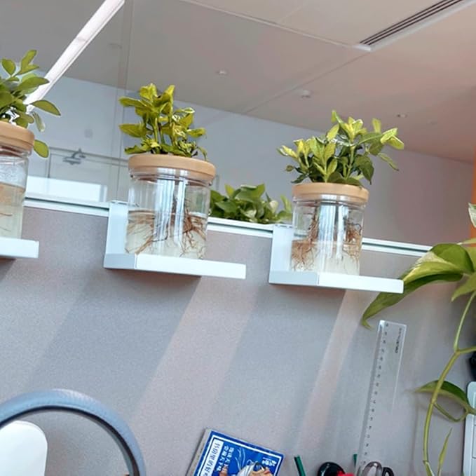 Office Small Cubicle Shelf Storage Organizer Floating Corner Rack Hanging Mini Shelf Adjustable Home Office Essentials for Small Planter Statue Decor Photo Frame 2 Pack