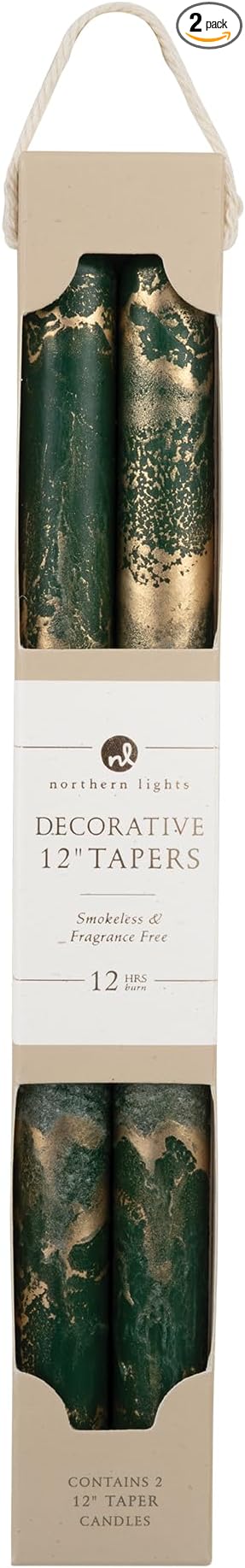 Northern Lights Candles - Decorative Tapers - Hunter Green - 73304