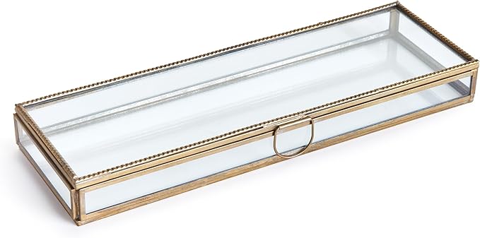 NAPA Home & Garden, LEIDA DISPLAY BOX LARGE, The size is: 12'' x 4'' x 1.25'', Antique Brass