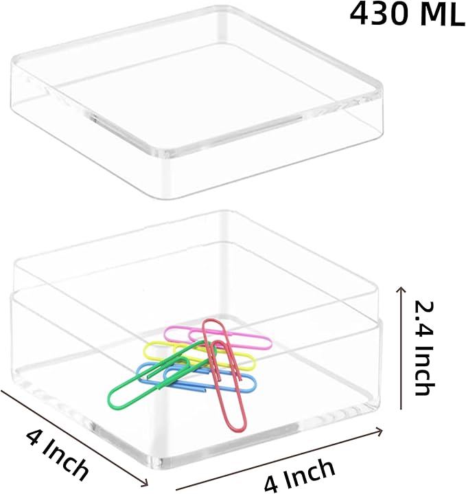 KissYou Acrylic Box with Lid Clear Square Cube Jewelry Storage Contanier Wedding Easter Party Favor Display Boxes Graduation Candy Boxes