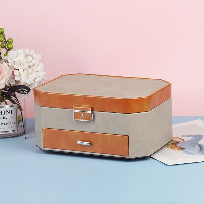 Makeup Organizers Double-Layer Jewelry Box High Capacity Jewelry Storage Box Large Space Jewelry Gift Box Jewelry Case