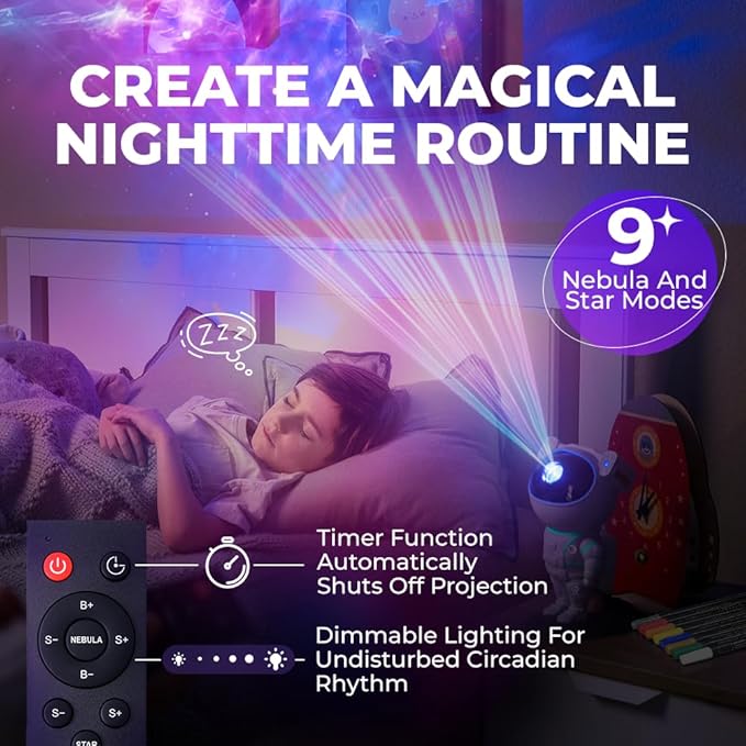 Mind-Glowing Color My Astronaut Galaxy Projector - DIY Spaceman Night Light with Acrylic Markers Kit - Paint Your Own Lamp - Unique Birthday Gift for 5-10 Year Old Boys