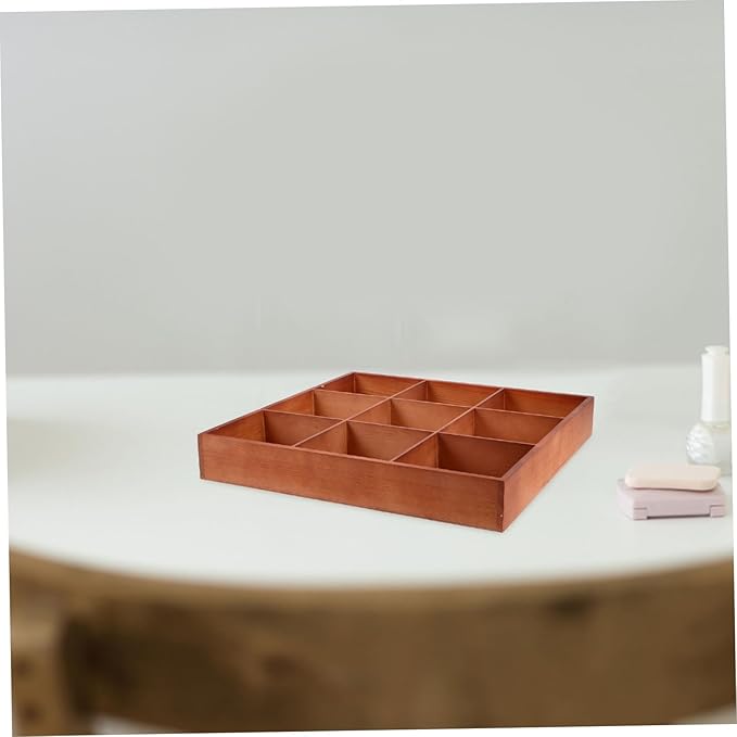 GLEAVI Wooden Organizer Box for Parts and Accessories Multi-compartment Storage for Jewelry Makeup and Office Supplies Stylish and Space-efficient Design