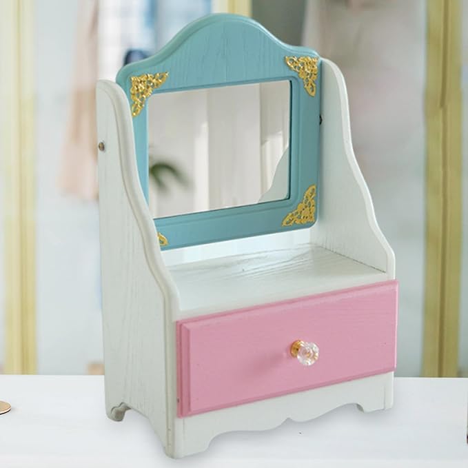 Desktop Makeup Mirror with Drawer Cosmetic Organizer for Skincare