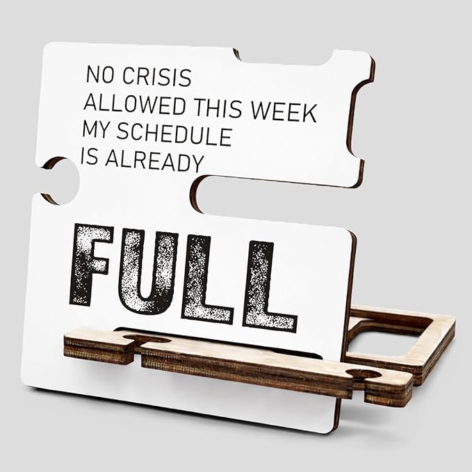 Funny Office Gift - Multi-functional Desk Organizer - Motivational Thank You Team Office Quote Wooden Sign for Coworker Woman Office Desk Shelf Decor
