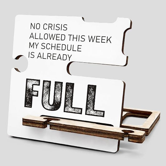 Funny Office Gift - Multi-functional Desk Organizer - Motivational Thank You Team Office Quote Wooden Sign for Coworker Woman Office Desk Shelf Decor