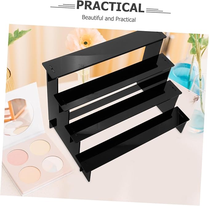 Black Perfume Organizer Shelf for Perfumes Skincare and Makeup Display Multi-Functional Storage for Bathroom and Vanity