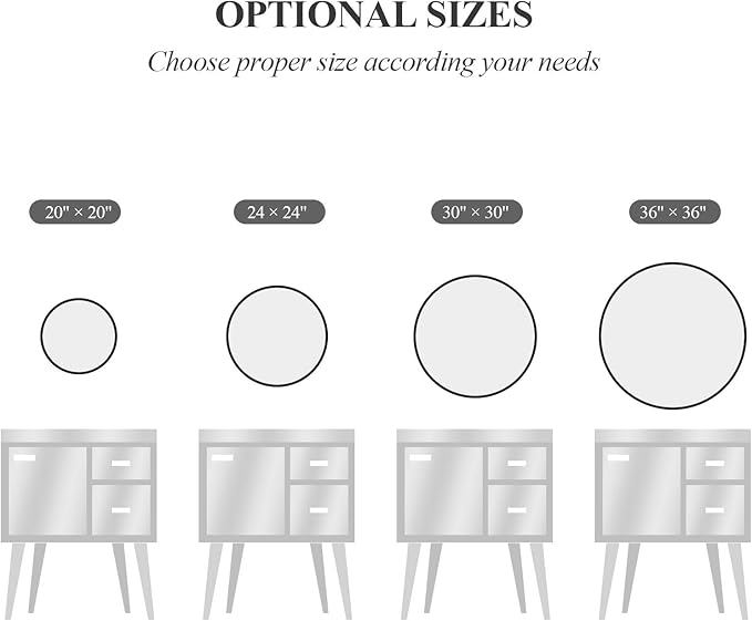 Itrue 24 Inch Round Wall Mirror, Brushed Black Metal Framed Circle Bathroom Mirror, Silver-Backed HD Tempered Glass Vanity Mirror for Over Sink, Living Room, Entryway, Hallway