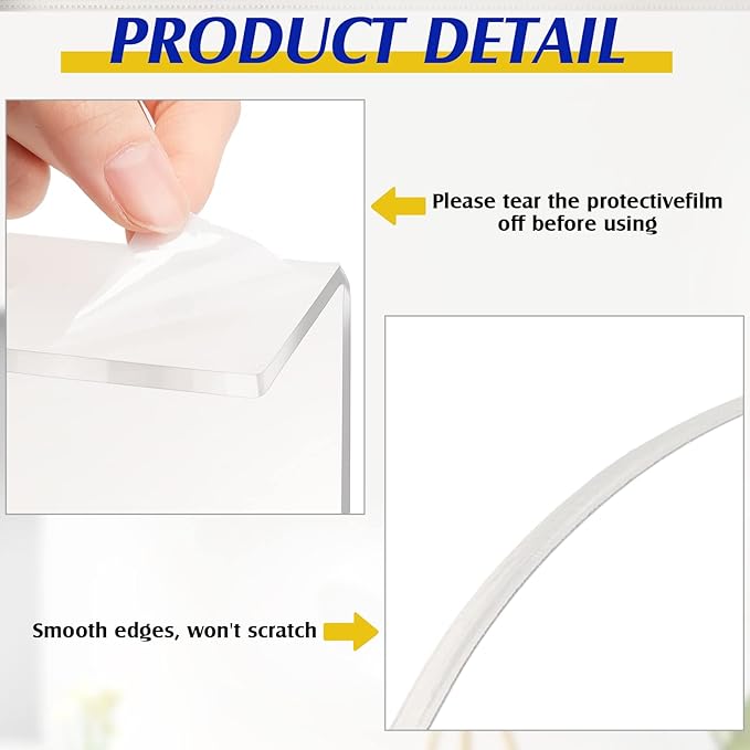 Treela 30 Pack Floating Shoe Display Shelf for Closet Acrylic Clear Shoe Wall Shelf Wall Mounted Easy to Install Sneaker Shelves for Collections, Includes Cross Screws, Expansion Tubes (Rectangular)