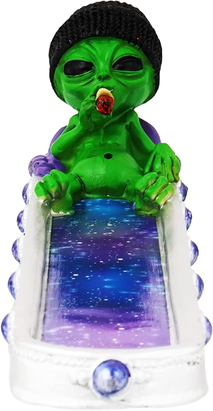 Stoner Alien in Galaxy Incense Burner - 10"