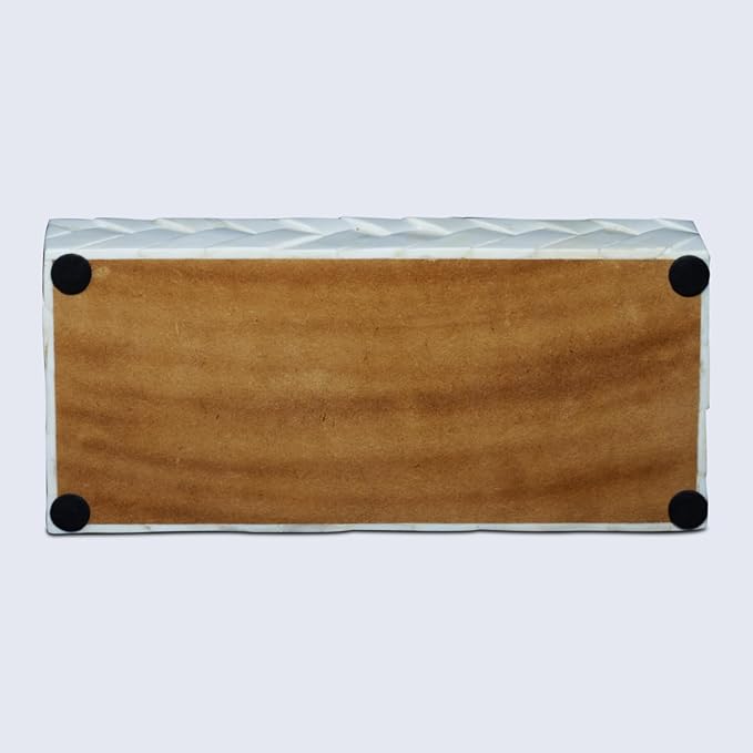 Handicrafts Home Large Decorative Storage Box 12x6– Coffee Table Organizer Box, Modern Home Décor Accent, Keepsake Memory Box, Jewelry Storage Box, Boho Decorative Box with Lid for Shelf, Mantle Decor