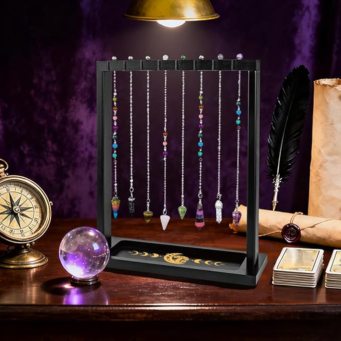 Mushroom Moon Phase Display Shelf, Wooden Whimsical Stand for Jewelry Display, Crystal Organising, and Keyring Showcase, Charming Decor for Shelf or Retail