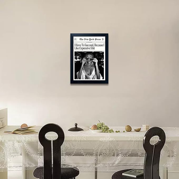 Trendy New Yorker Poster Framed Black And White Newspaper Wall Art Vintage Fashion Feminist Girl Dorm Room Bedroom Decorative Aesthetic Canvas Posters