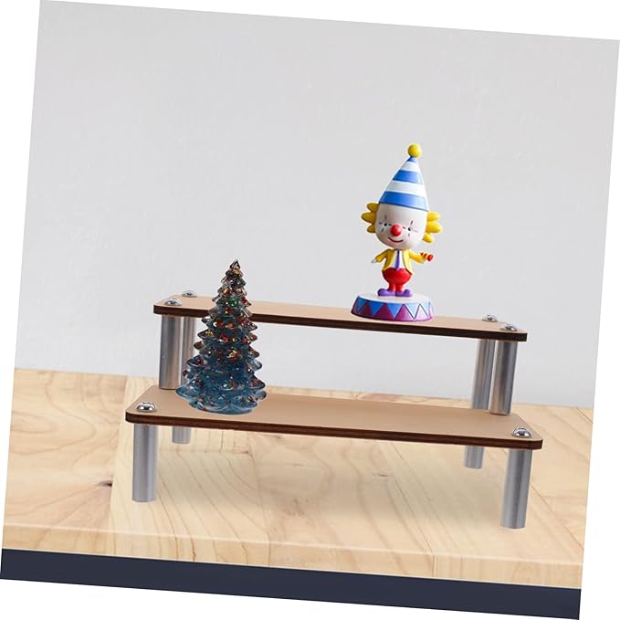 VALICLUD Wooden Display Stand Action Figure Holder Jewelry Display Shelf Makeup Organizer for Vanity