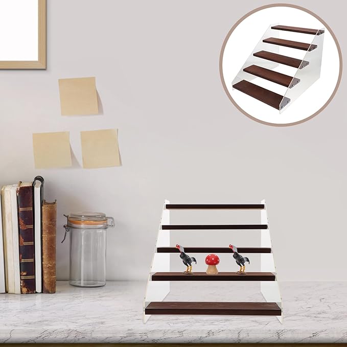 OSALADI Acrylic Riser Display Stand Sturdy Figurine Organizer with Smooth Surface Makeup and Perfume Holder for Desktop Collectibles