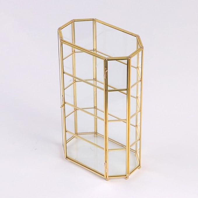 Glass Jewelry Box Makeup Storage Case Modern Transparent Gift Trinket Box Organizer Jewelry Display Case for Earring Necklace