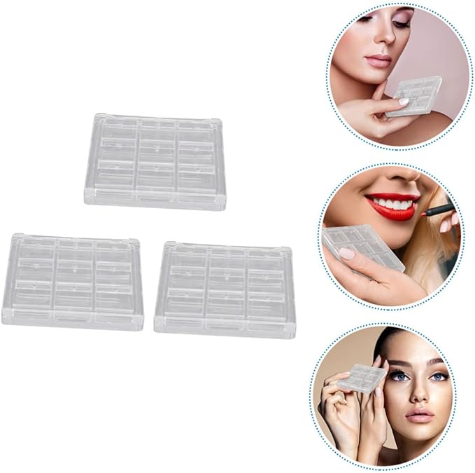 9pcs Transparent Eyeshadow Sub Package Box for Makeup Empty Lipstick and Blush Case Portable Cosmetic Organizer for Travel and Daily Use