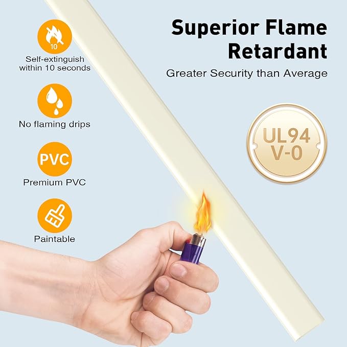 Delamu Cord Hider, 142in Cable Hider, Cord Covers for 2-3 Wires on Wall, Wire Covers for Cords, Wire Hiders for TV on Wall, Easier Setup Cable Cover Cable Management, W0.94 H0.47in, Beige