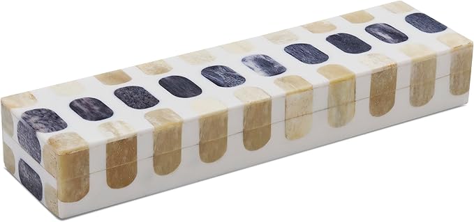Handicrafts Home Decorative Remote Holder Box 10x2.5 – Slim Organizer Box with Lid for TV Remotes, Coffee Table Décor, Modern Shelf Box, Boho Home Décor Accent, Black and White Decorative Storage Box